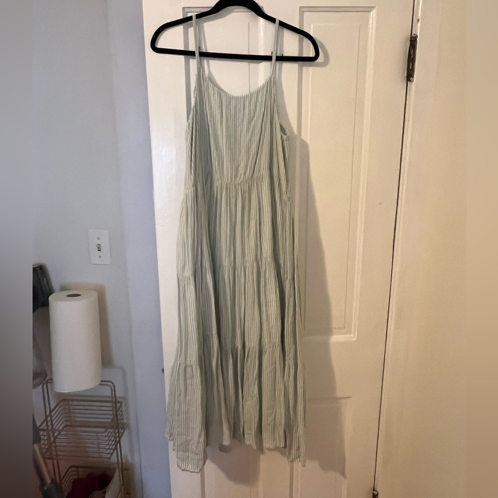 Billabong Blue & White Striped Beach Maxi Dress